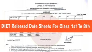 1st To 8th Class Date Sheets Out For Kashmir Division